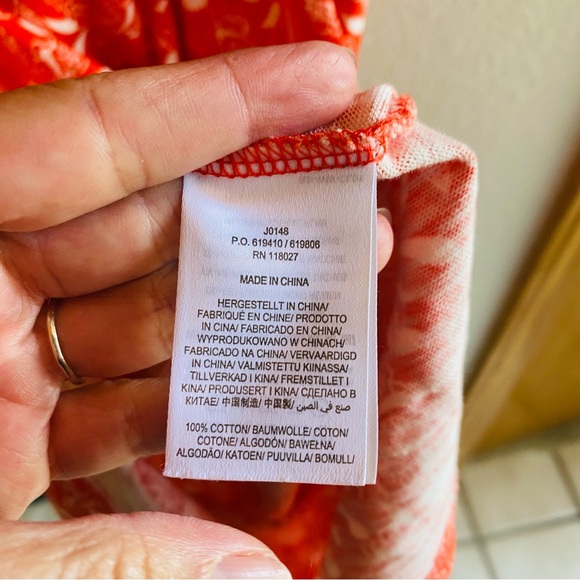 Boden Womens Orange Floral Short Sleeve Jersey Casual Cotton Dress US 4 - Picture 5 of 5